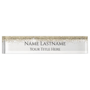 Lashes Makeup Artist Event Planner Glitzer Gold Namensplakette