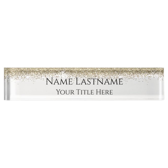 Lashes Makeup Artist Event Planner Glitzer Gold Namensplakette (Vorderseite)