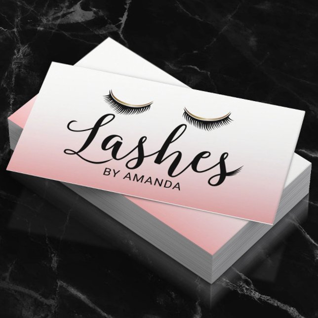 Lashes Makeup Artist Eyelash Extension Blush Pink Visitenkarte (Von Creator hochgeladen)