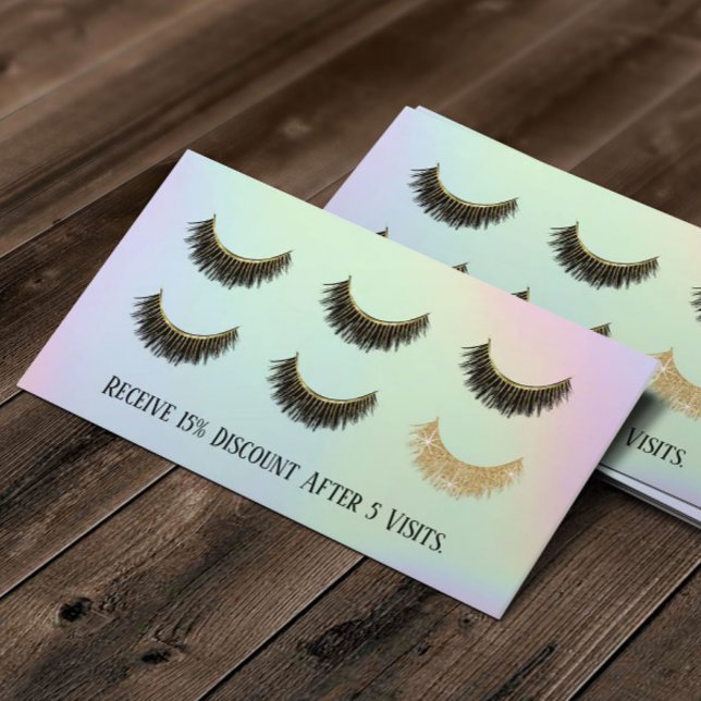 Lashes Makeup artist Holographic Pastel Loyalty Treuekarte (Von Creator hochgeladen)