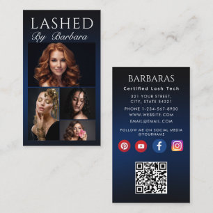 Lashes Makeup Artist Modern Black 4 Foto qr Visitenkarte