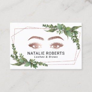 Lashes Makeup Artist Modern Geometric Greenerie Visitenkarte