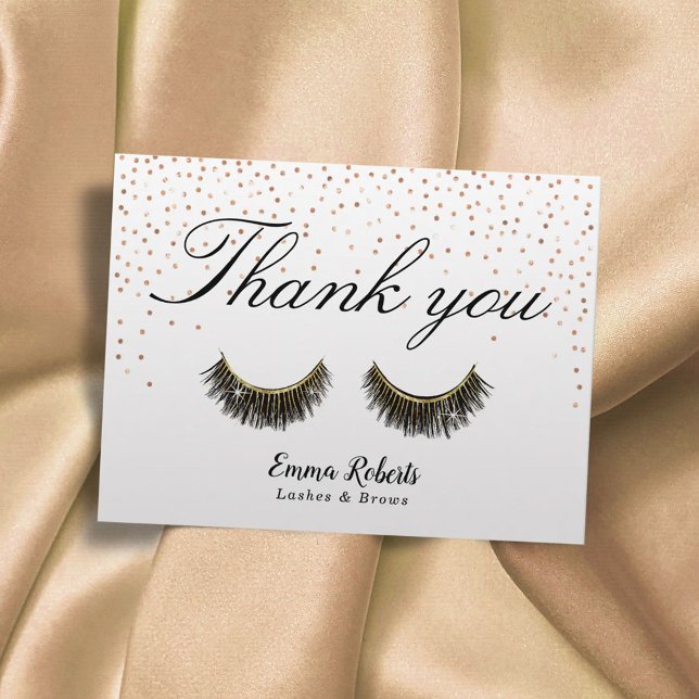 Lashes Makeup Artist Rose Gold Confetti Vielen Dan Postkarte (Von Creator hochgeladen)
