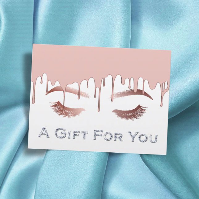 Lashes Makeup Artist Rose Gold Geschenkgutschein Postkarte (Von Creator hochgeladen)