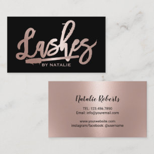 Lashes Makeup Artist Rose Gold Handgeschriebenes S Visitenkarte