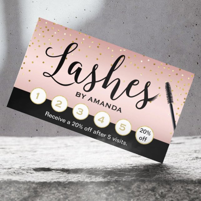 Lashes Makeup Artist Rose Gold Loyalty Punch Treuekarte (Von Creator hochgeladen)