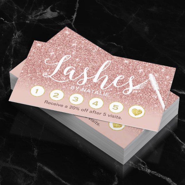Lashes Makeup Artist Rose Gold Ombre Loyalty Punch Treuekarte (Von Creator hochgeladen)