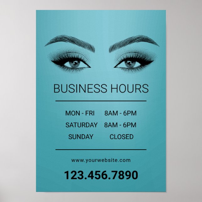 Lashes Makeup Artist Salon Öffnungszeiten Aquamari Poster (Vorne)