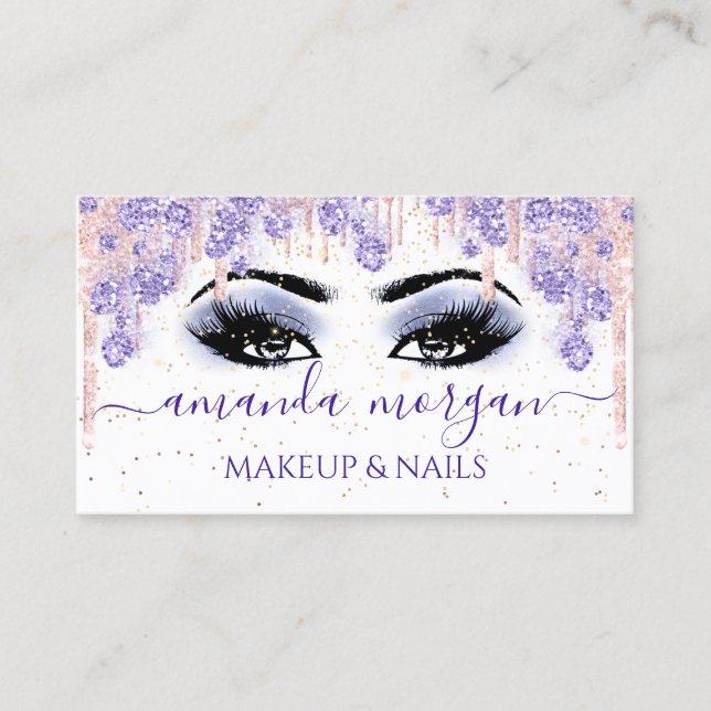 Lashes Makeup Artist Smoky Blue Visitenkarte (Vorderseite)