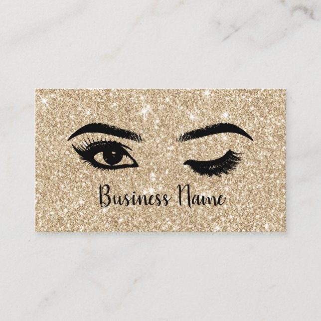 Lashes Makeup Artist Wink Eye Gold Sparkle Loyalty Treuekarte (Vorderseite)