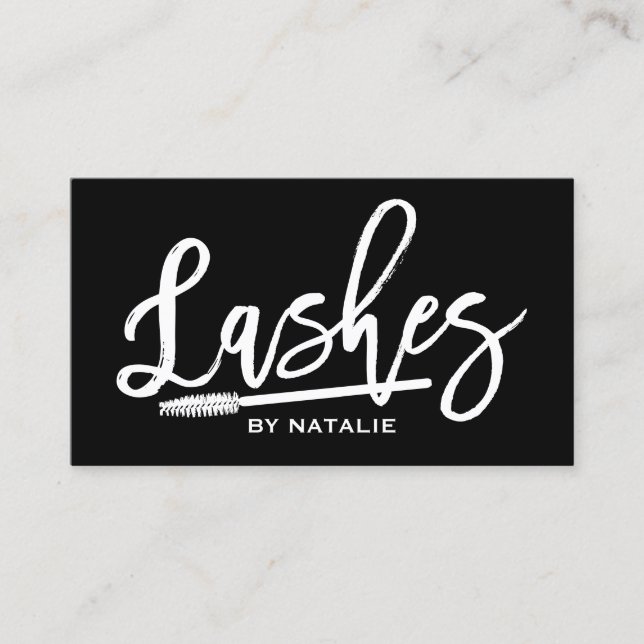 Lashes Makeup Künstler Handgeschriebenes Skript sc Visitenkarte (Vorderseite)