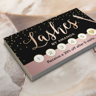 Lashes Makeup Rose Gold Script Loyalität Treuekarte