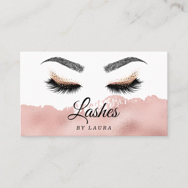 Lashes Makeup Rose Visitenkarte (Vorderseite)