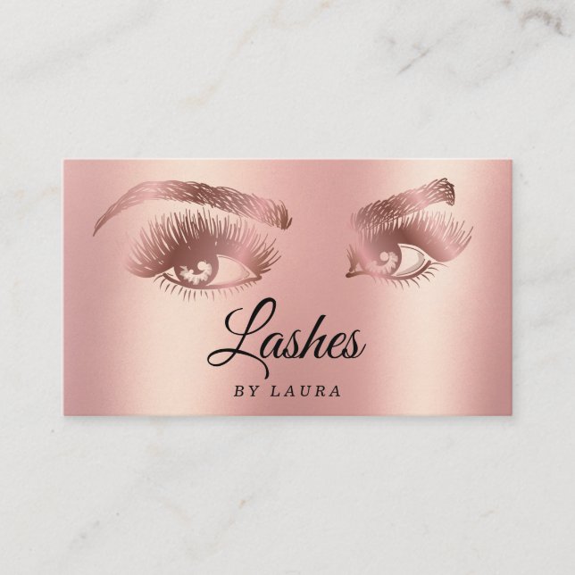 Lashes Makeup Rose Visitenkarte (Vorderseite)
