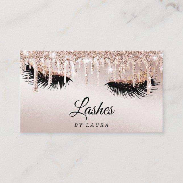 Lashes Makeup Rose Visitenkarte (Vorderseite)