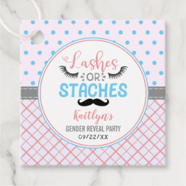 "Lashes or staches" Modernes Party zur Aufdeckung  Geschenkanhänger