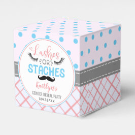 "Lashes or staches" Modernes Party zur Aufdeckung  Geschenkschachtel