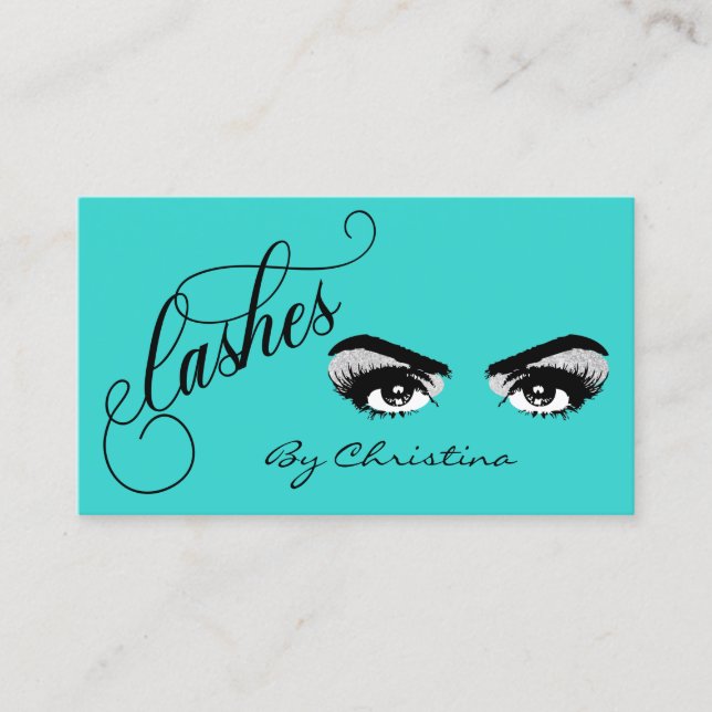 Lashes Robin's Egg Blue Glitzer Eyelash Eyes Visitenkarte (Vorderseite)