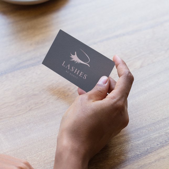 Lashes Rose Gold Glitzer Visitenkarte (Von Creator hochgeladen)