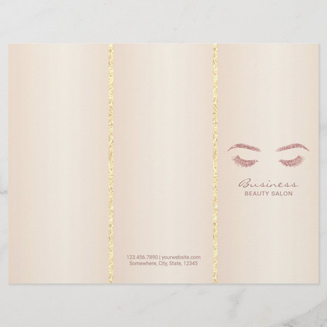 Lashes Salon Makeup Artist Ivory Pearl Tri-Fold (Vorderseite)