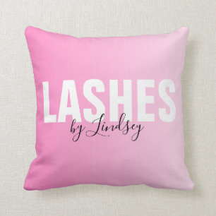Lashes Schönheitssalon Custom Pink Kissen