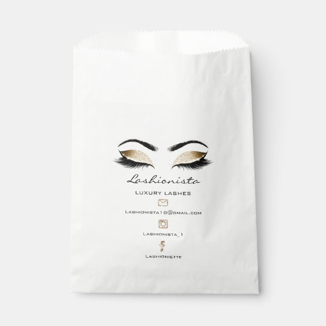 Lashes Social Media Makeup Artist Sepia Geschenktütchen (Vorderseite)