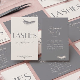 Lashes Tech Beige Minimalistisches Creme-Salon Visitenkarte