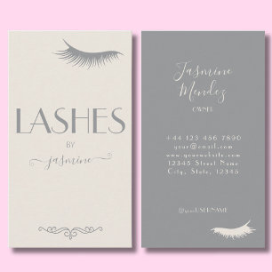 Lashes Tech Beige Minimalistisches Creme-Salon Visitenkarte
