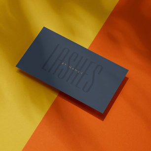 Lashes Typografie Minimalistisch Navy Blue Visitenkarte