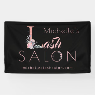 Lashsalon Ihren Namen Blumenkohl Glitzer pink schw Banner