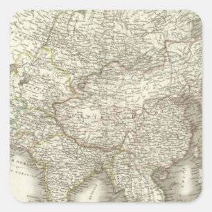 L'Asie - Asien Quadratischer Aufkleber