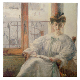 LaSignora Massimino, 1908 (Öl auf Leinwand) Fliese