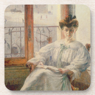 LaSignora Massimino, 1908 (Öl auf Leinwand) Getränkeuntersetzer