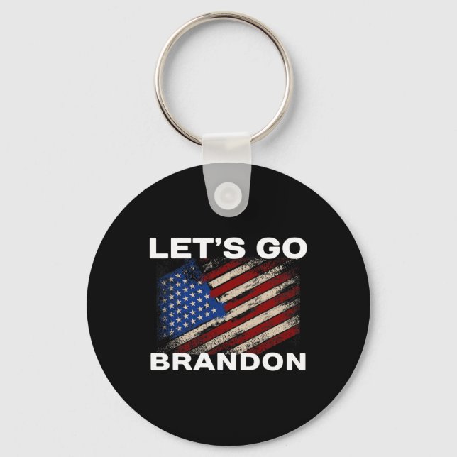 Lass#39;s Go Brandon Flag Joe Biden Donald Trump P Schlüsselanhänger (Vorderseite)