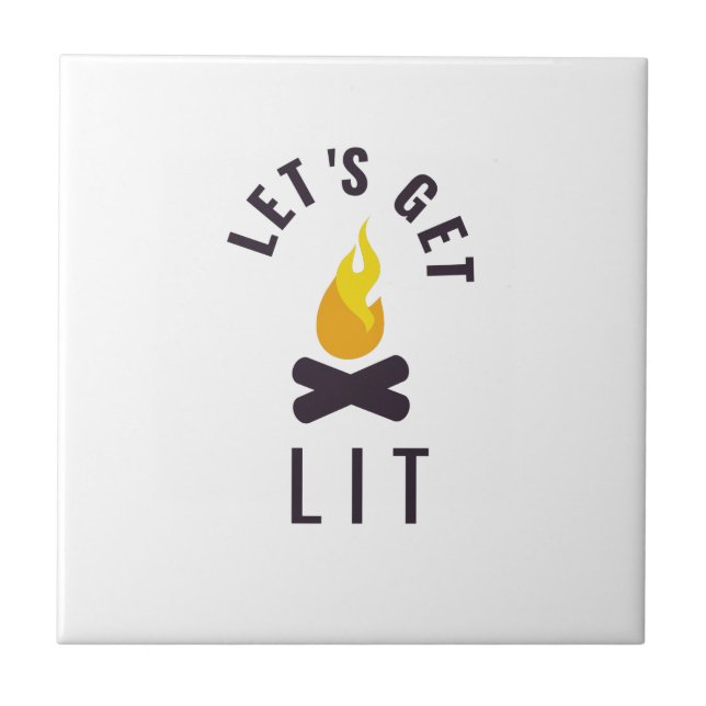 Lass beleuchtet Lagerfeuer Fliese (Vorderseite)