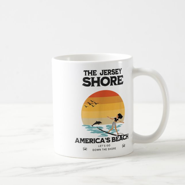 Lass bis an die Küste von New Jersey Beach USA Kaffeetasse (Rechts)