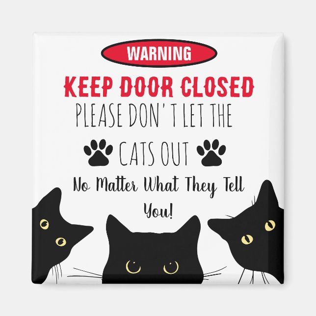Lass bitte nicht die komische Katze aus! Magnet (Vorne)