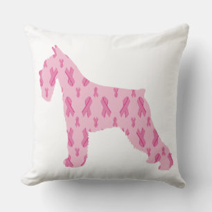 Lass Cure Cancer Ribbon Schnauzer Kissen