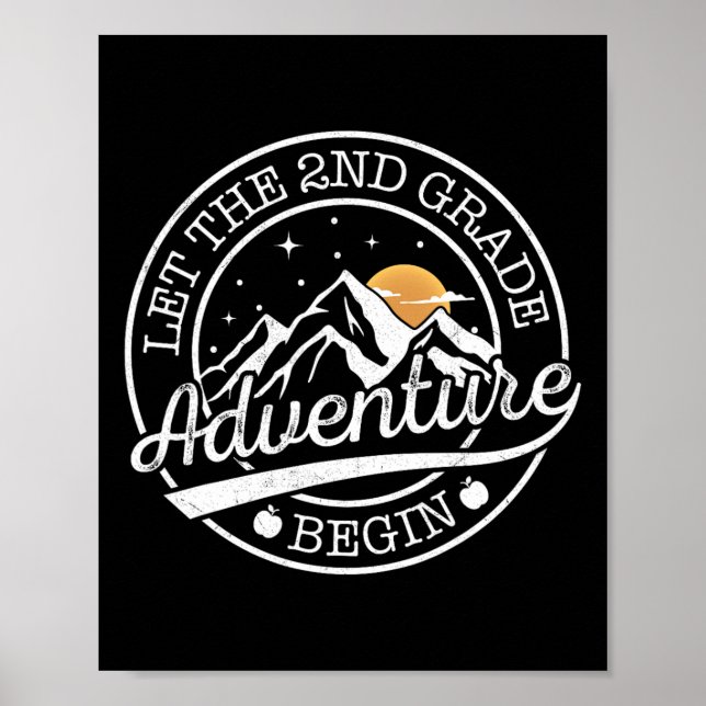 Lass das 2. Klasse-Abenteuer beginnen Retro erster Poster (Vorne)