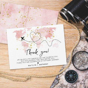 "Lass das Abenteuer an!" Reisekarte Kinderdusche Dankeskarte