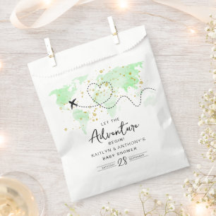 "Lass das Abenteuer an!" Reisekarte Kinderdusche Geschenktütchen