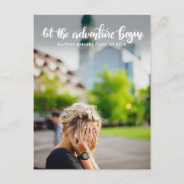 Lass das Abenteuer beginnt handschriftlich | Absol Ankündigungspostkarte