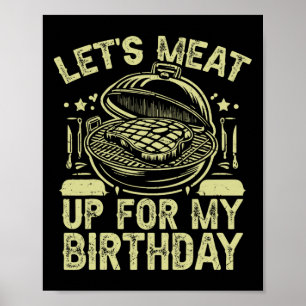 Lass das Fleisch für mein Grillen-Party am Geburts Poster