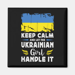 Lass das ukrainische Mädchen es regeln Ukraine-Fla Magnet