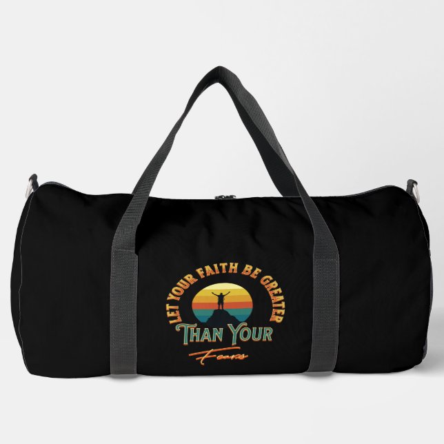 Lass, dein Glaube sei größer als deine Ängste Duffle Bag (Vorderseite)