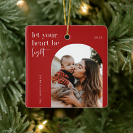 Lass dein Herz als leichtes Arch-Foto Keramikornament