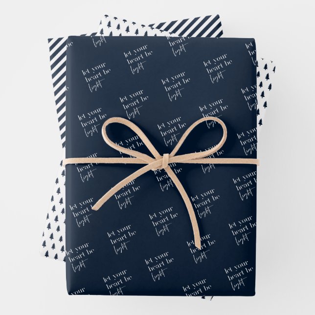 Lass dein Herz sei hellblau Weihnachten Geschenkpapier Set (Beispiel)