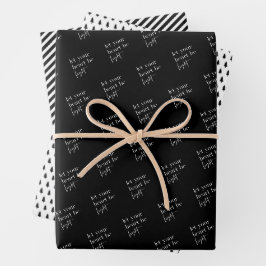 Lass dein Herz sei leicht schwarz Weihnachten Geschenkpapier Set