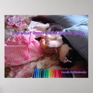 Lass dein inneres Kind raus Smoking-Katze Katzen P Poster