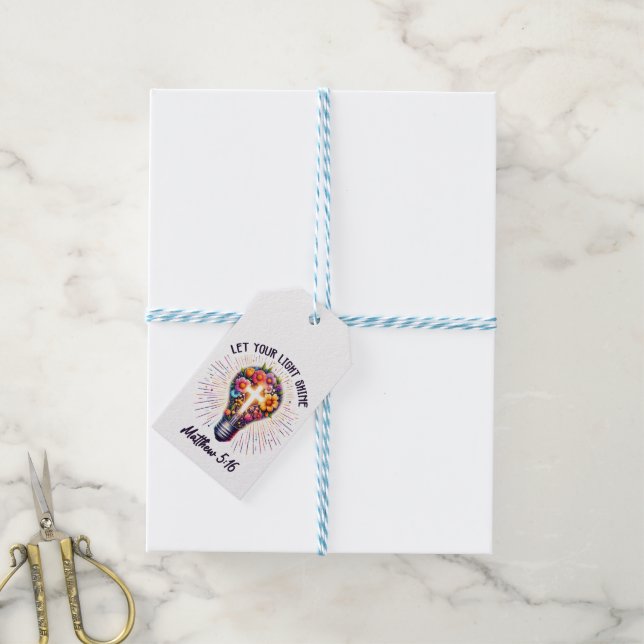 Lass dein Licht leuchten Geschenkanhänger (Mit Garn)